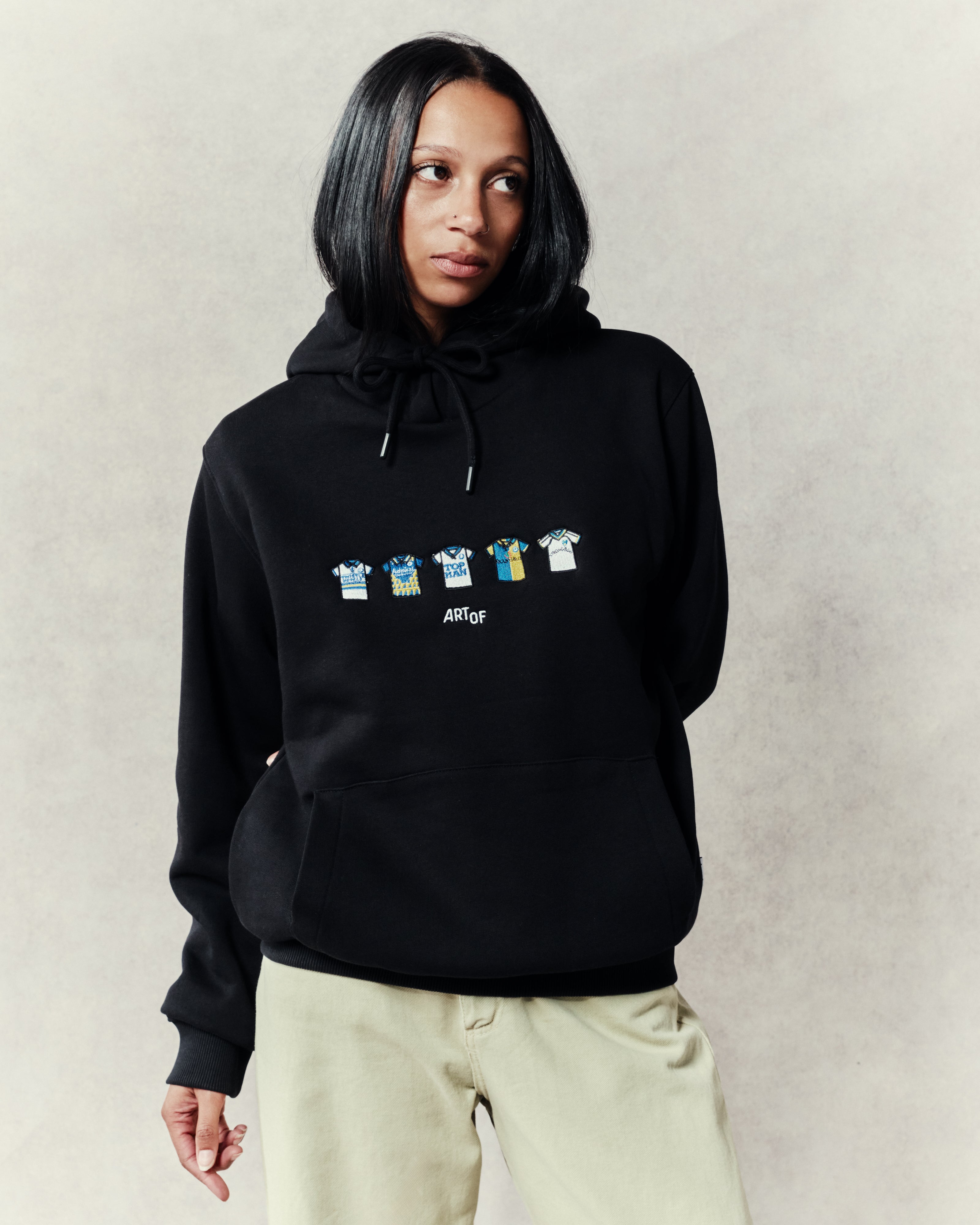 ART OF x Leeds Embroidered Classics Black Hoodie | Shop Football