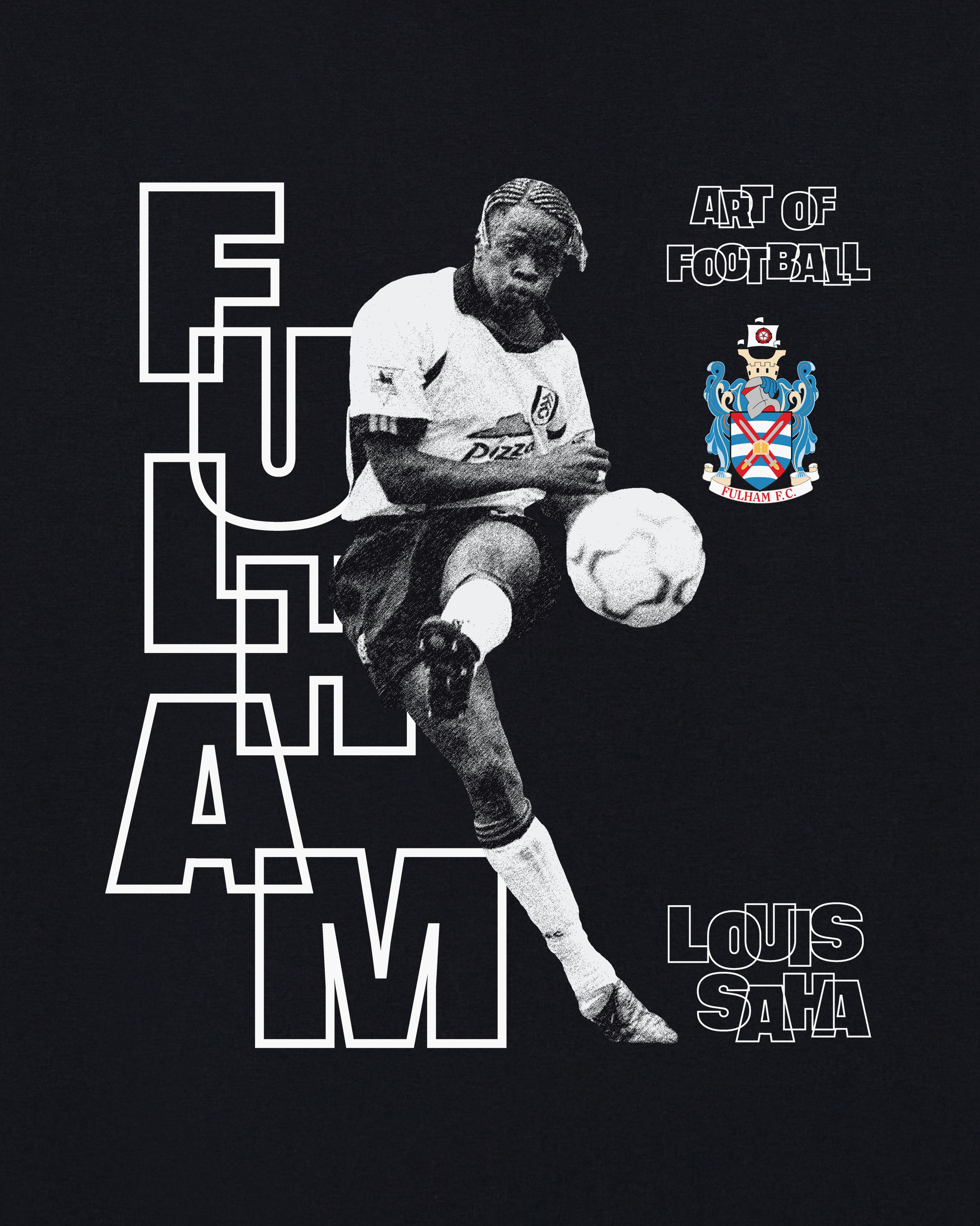 AOF x Fulham Saha Tee | Black Graphic T-shirt | Art of Football