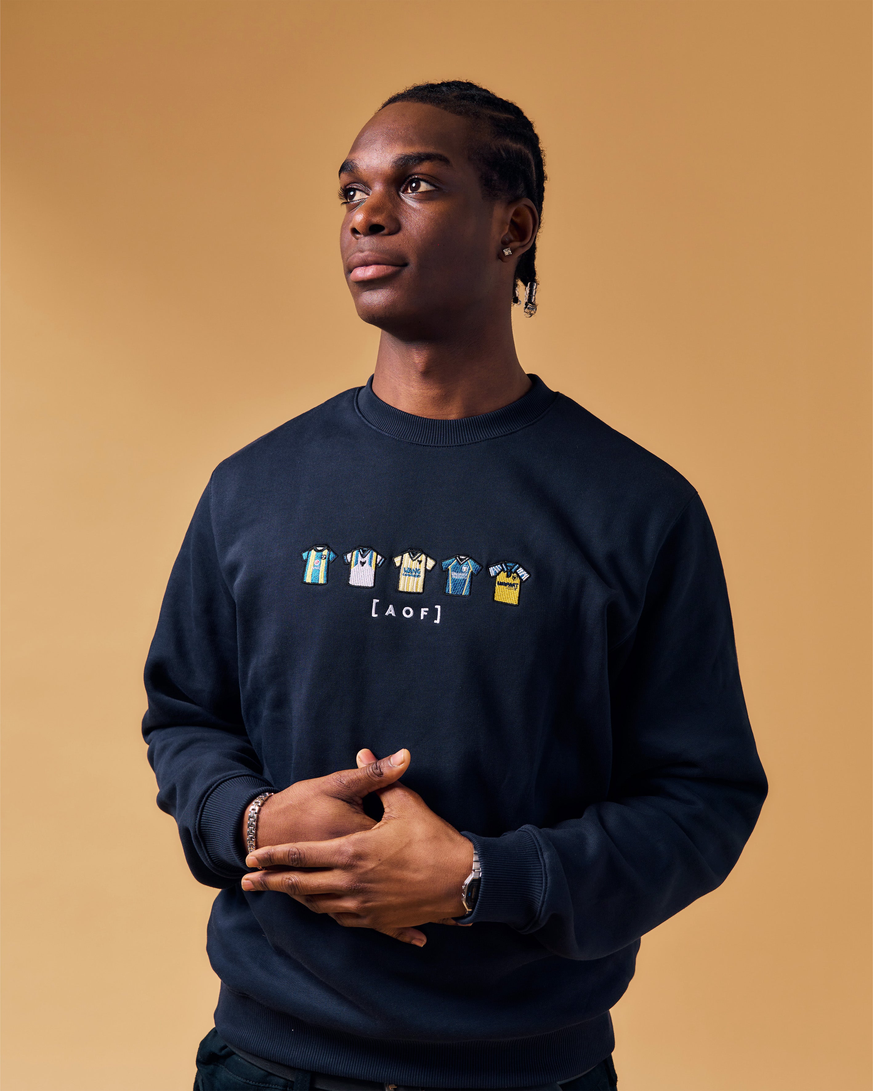 AOF Oxford United Embroidered Classics | Navy Sweat | Art of Football