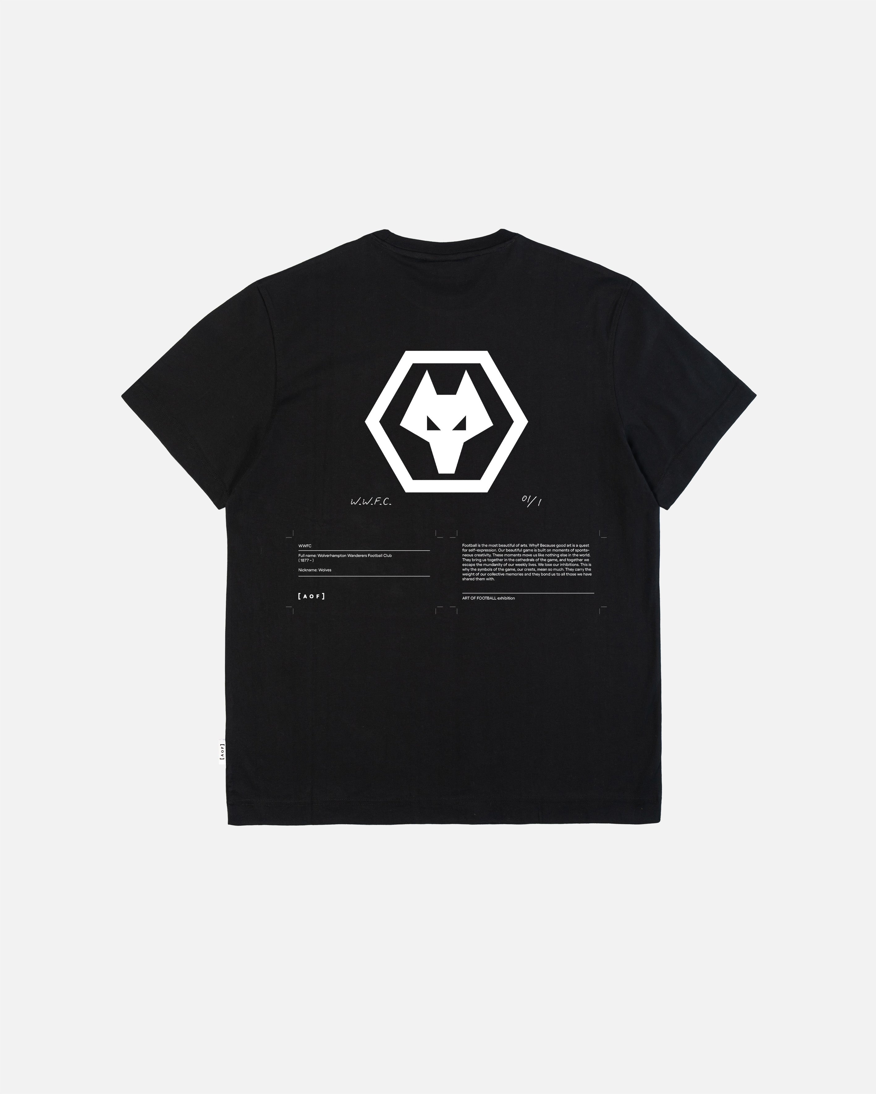AOF x Wolves Exhibition Tee | Black Graphic T-shirt | Art of Football