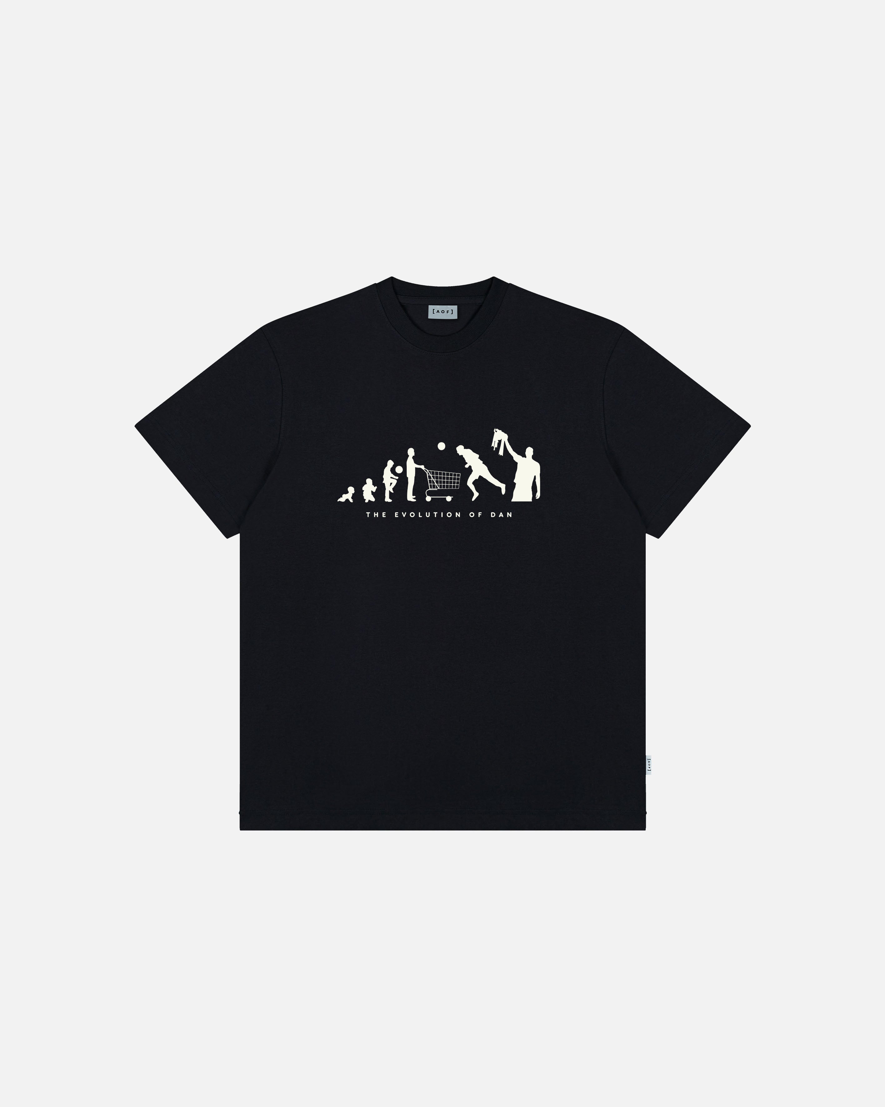 AOF Evolution of Dan Tee | Black Graphic T-shirt | Art of Football