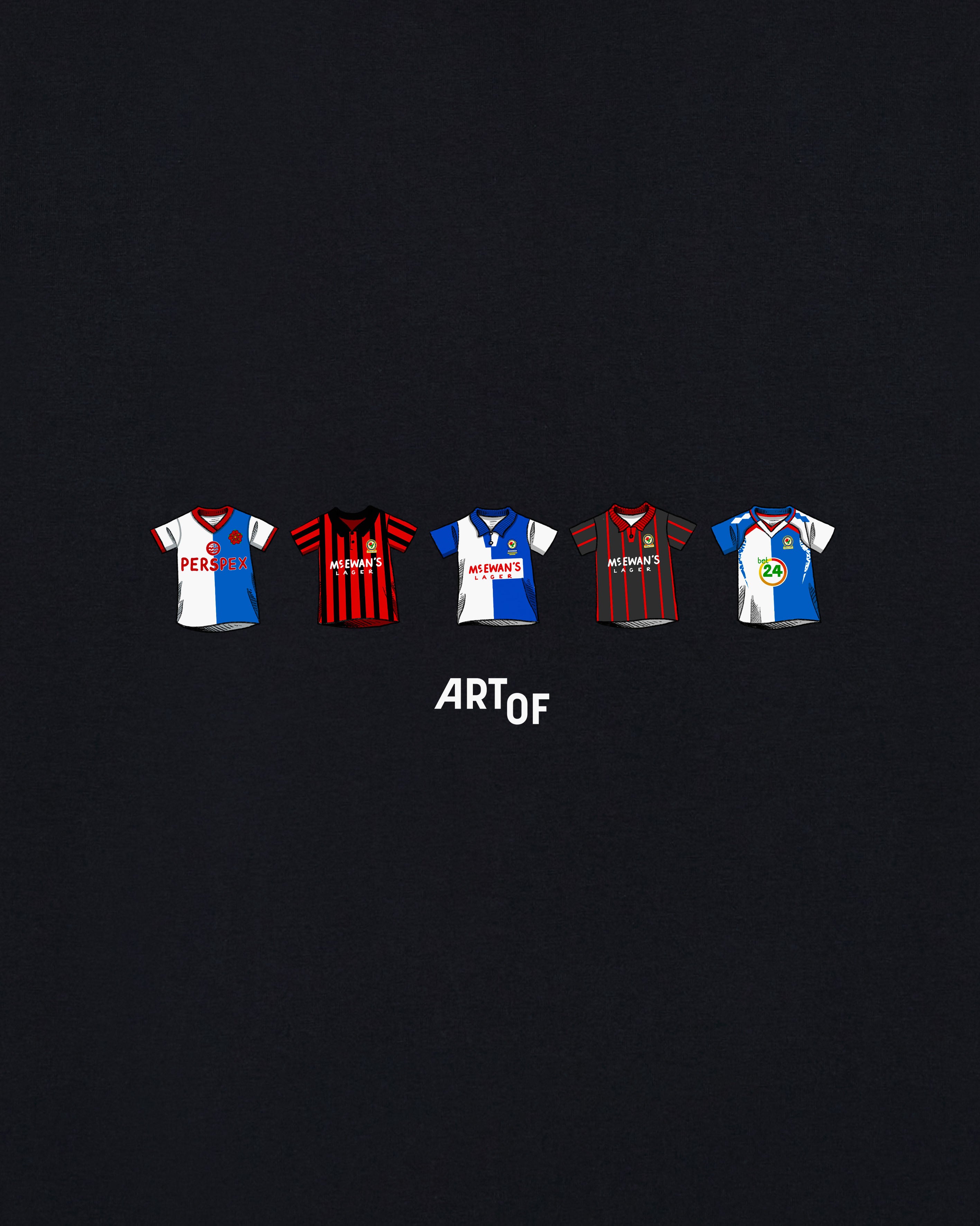 ART OF Football Blackburn Rovers Classics Tee | AOF BRFC Black T-shirt