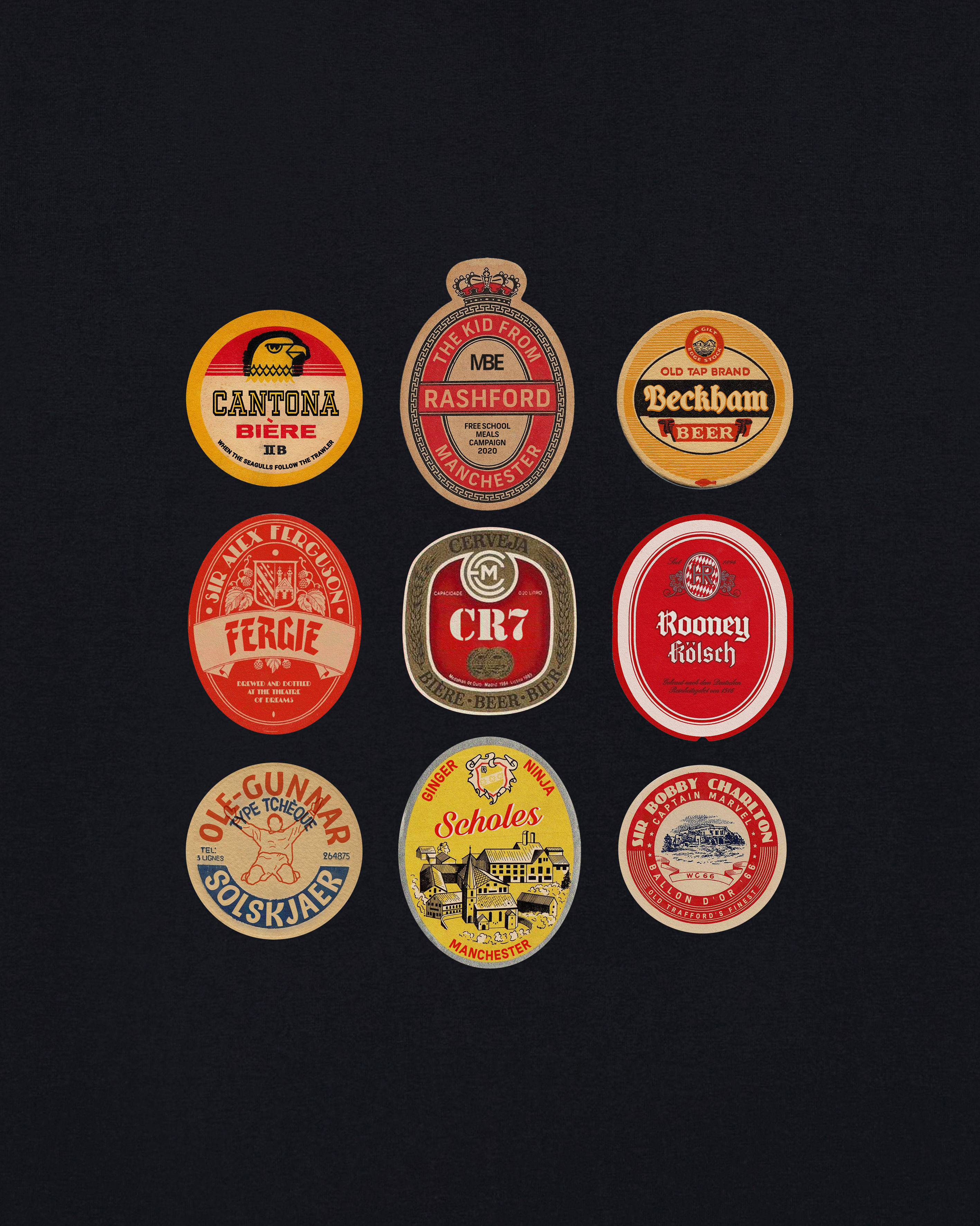 ART OF Football Brewed At United's Theatre | AOF MUFC Black T-shirt