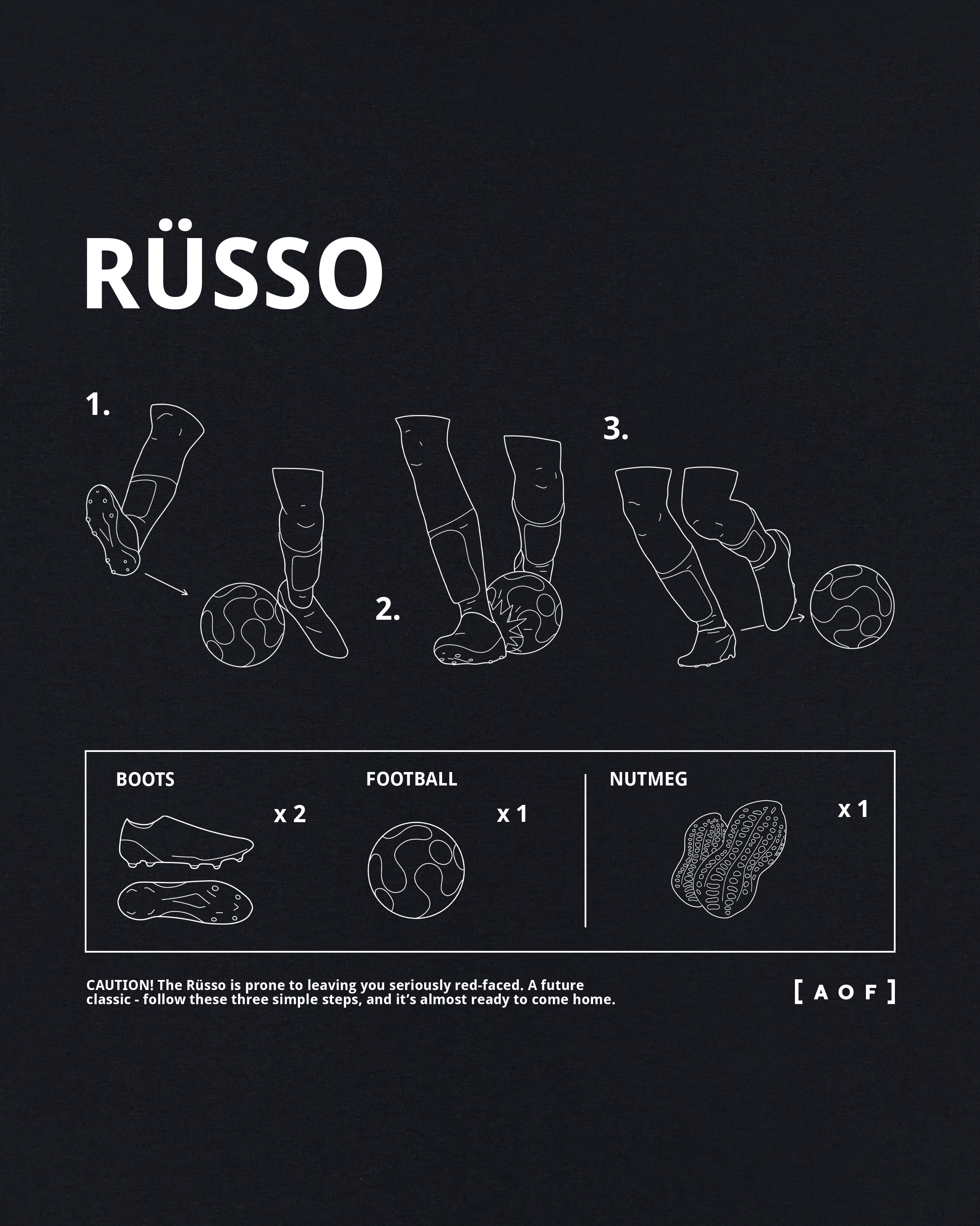 AOF x Russo Tee | Black Graphic Tee | Art of Football