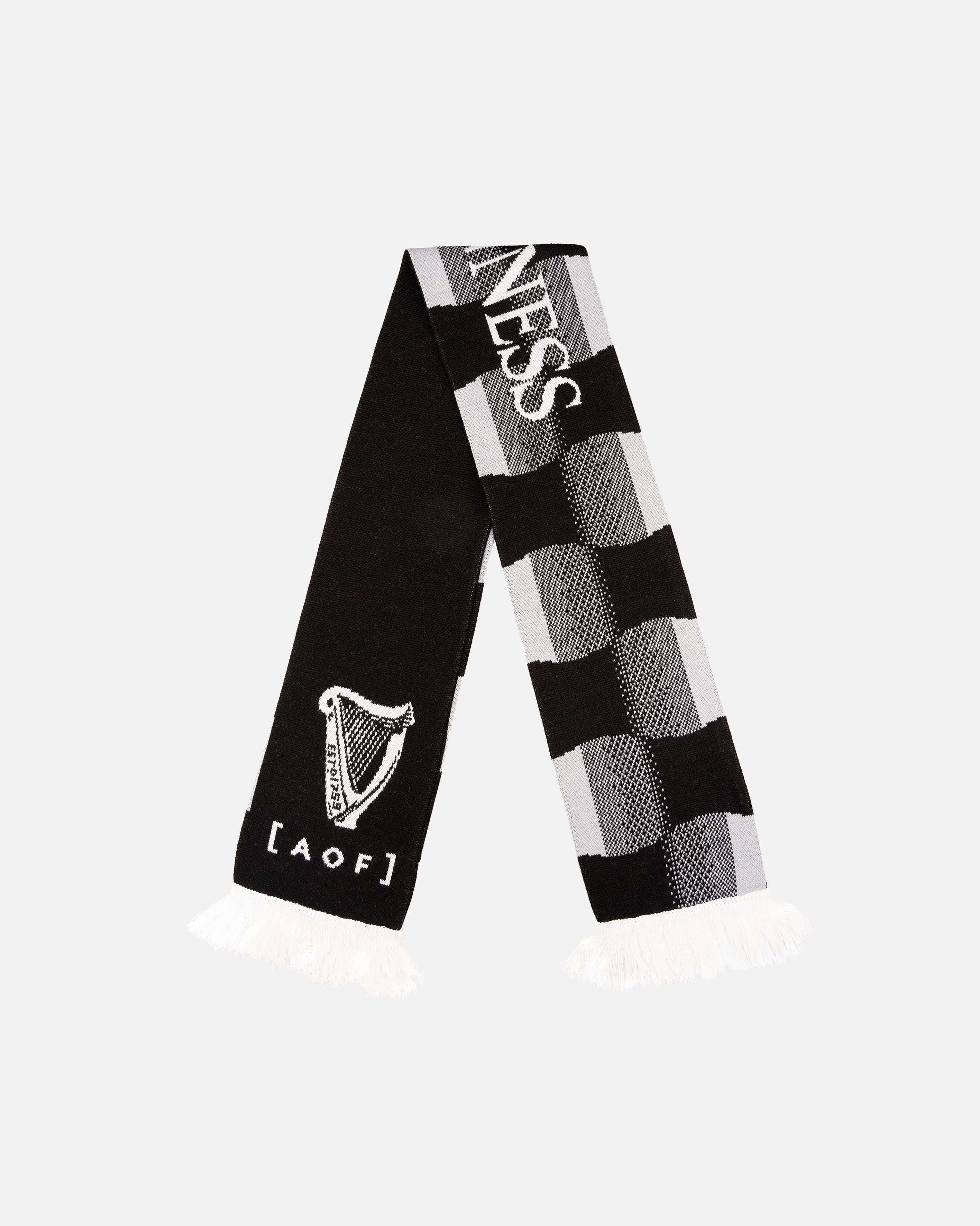 AOF X Guinness Scarf - Black & White Accessories | Art of Football