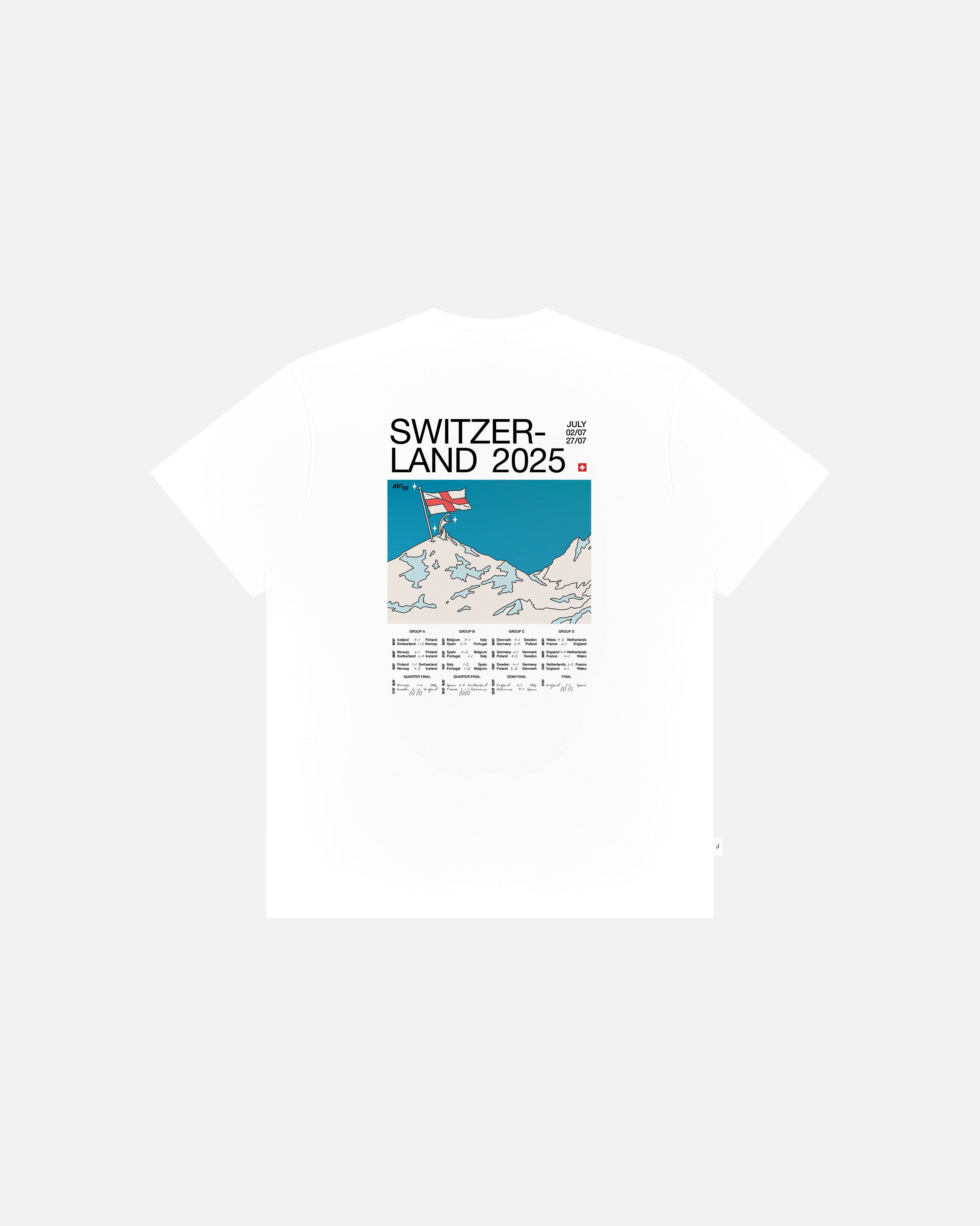 ART OF Switzerland '25 Tour Tee | White Graphic Football T-shirt