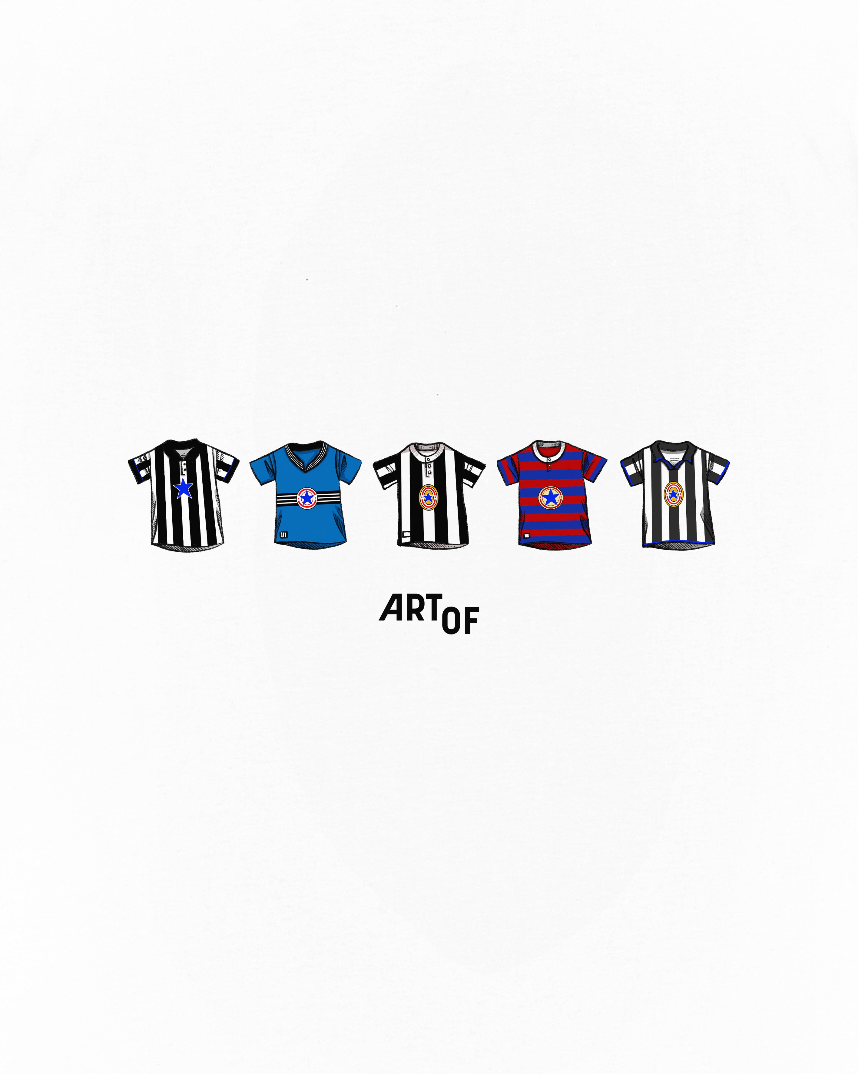 ART OF Toon Printed Classics Tee | NUFC White Graphic Football T-shirt