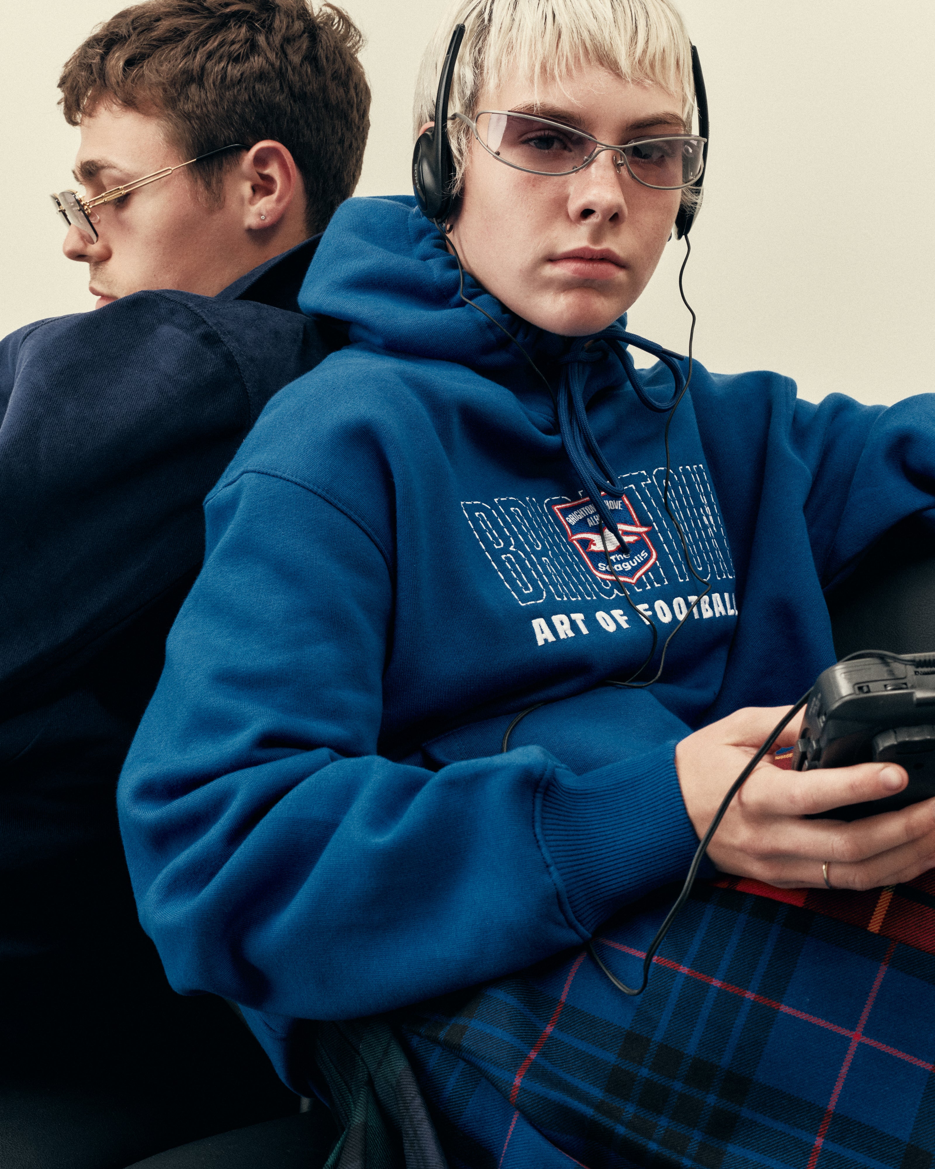 AOF x Brighton 90s Hoodie | Blue | Art of Football