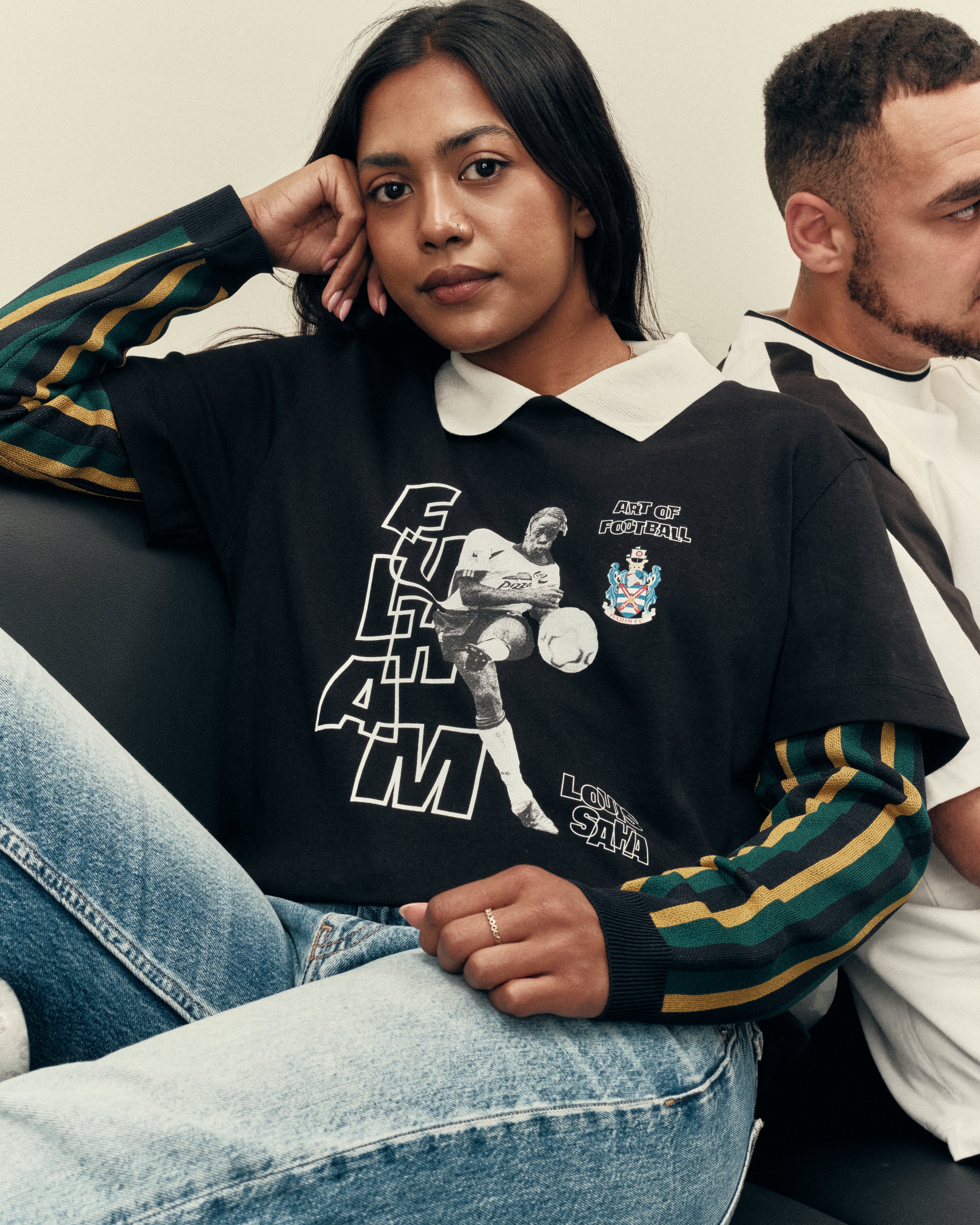 AOF x Fulham Saha Tee | Black Graphic T-shirt | Art of Football