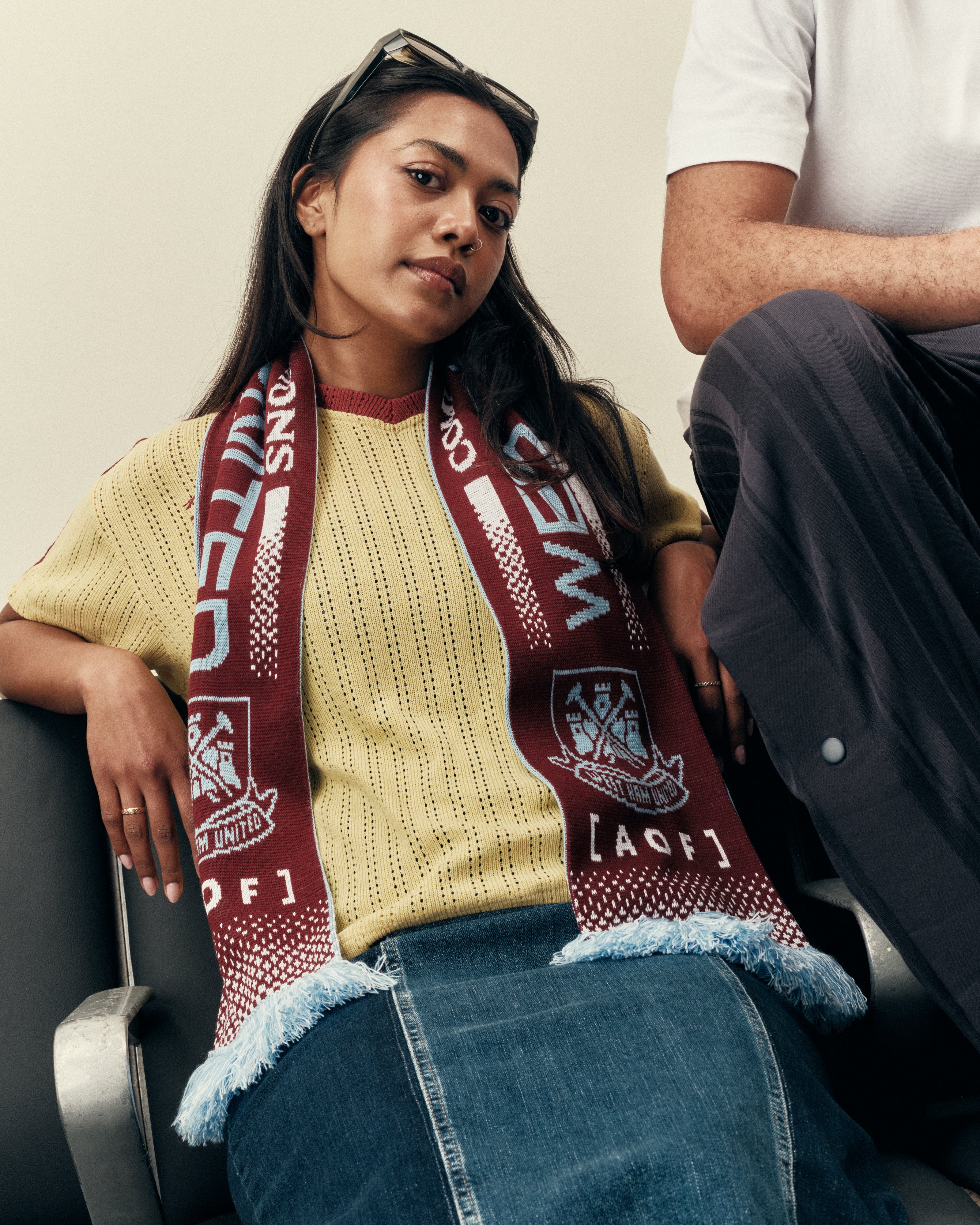 AOF x West Ham 90s Scarf | Knitted Accessories | Art of Football
