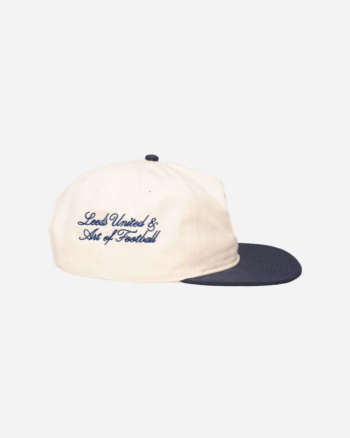 ART OF Football x Leeds Two Tone Cap | AOF x LUFC White & Navy Hat