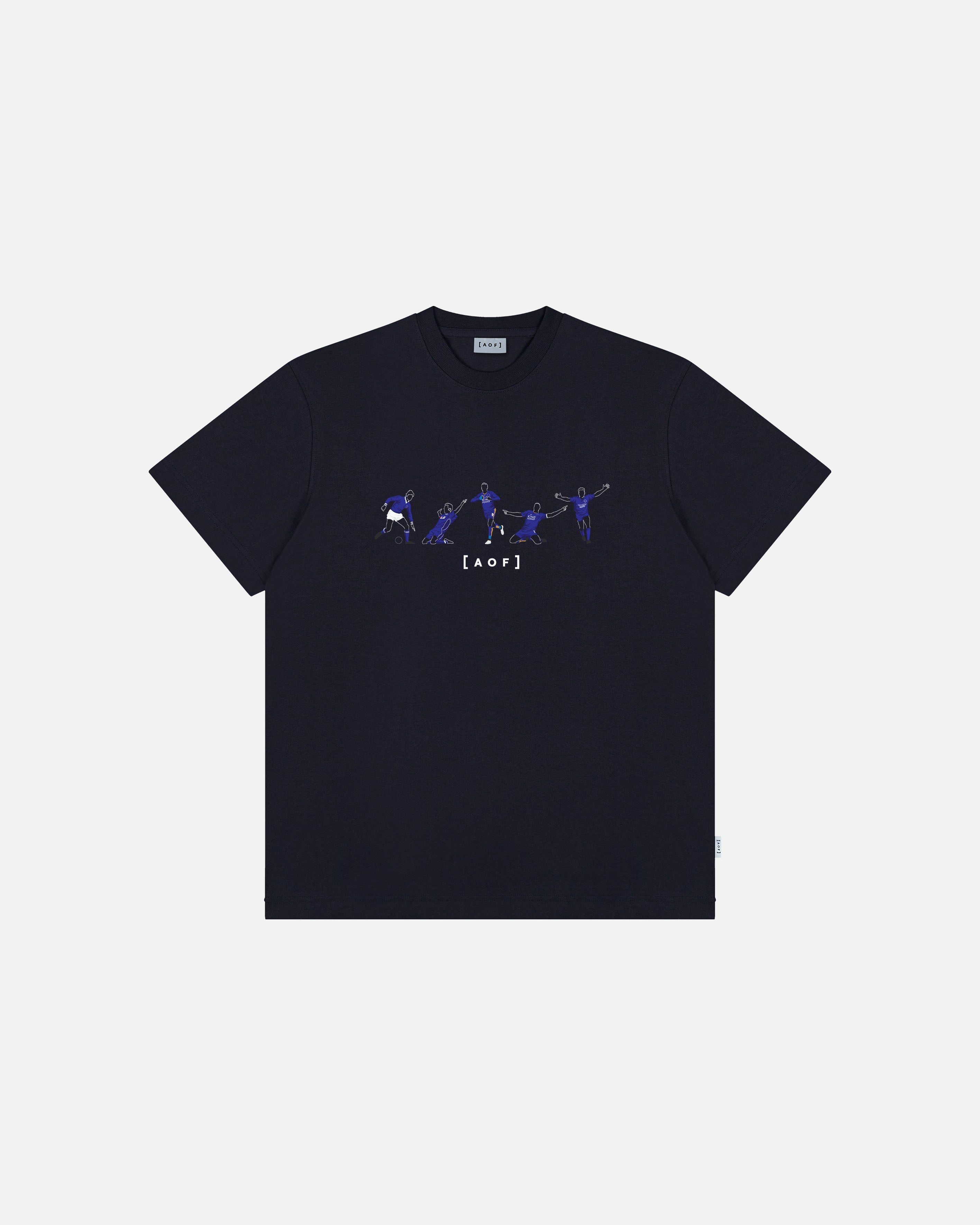 AOF Leicester Printed Icons Tee | Navy T-shirt | Art of Football