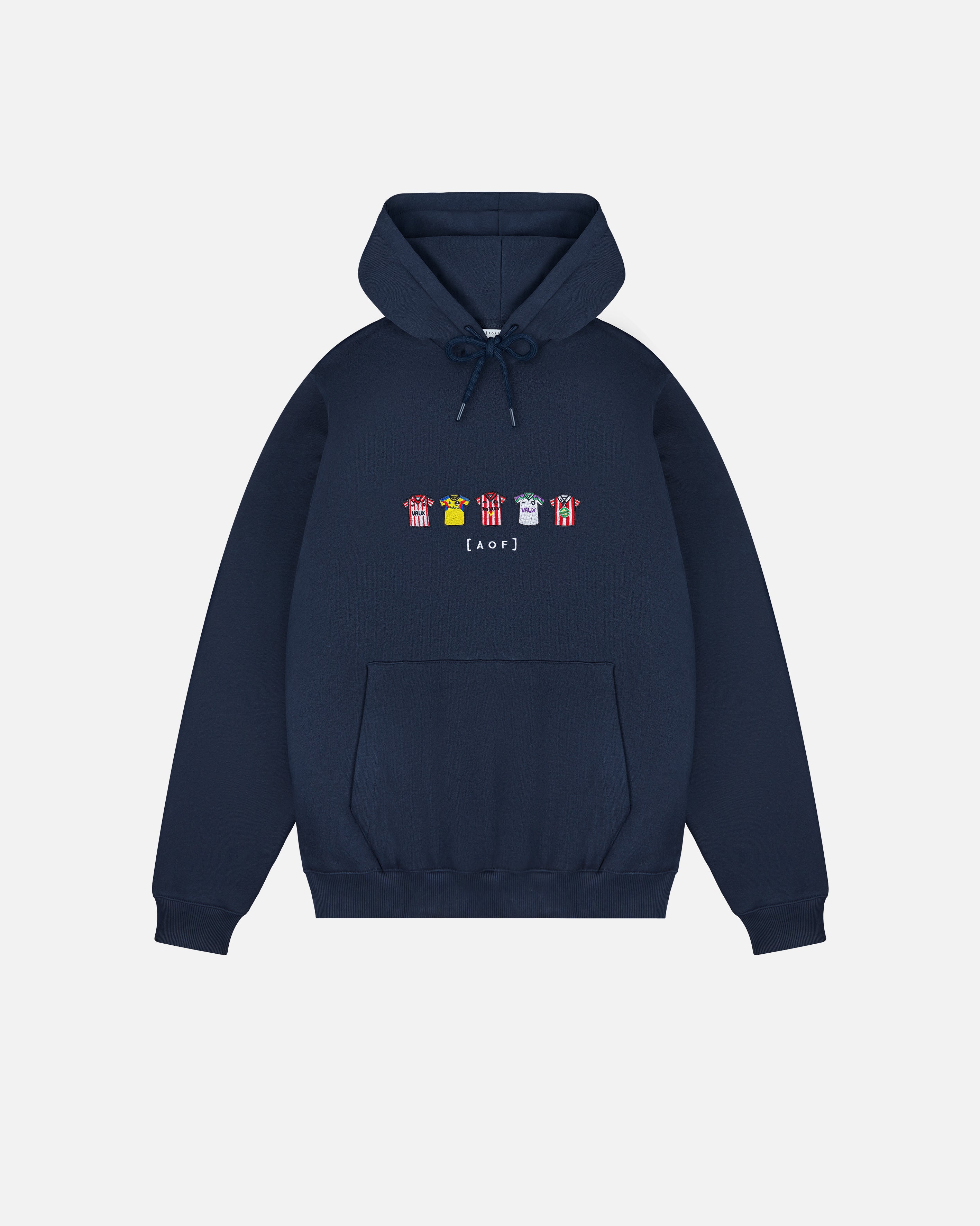 AOF SAFC Embroidered Classics | Navy Hoodie | Art of Football