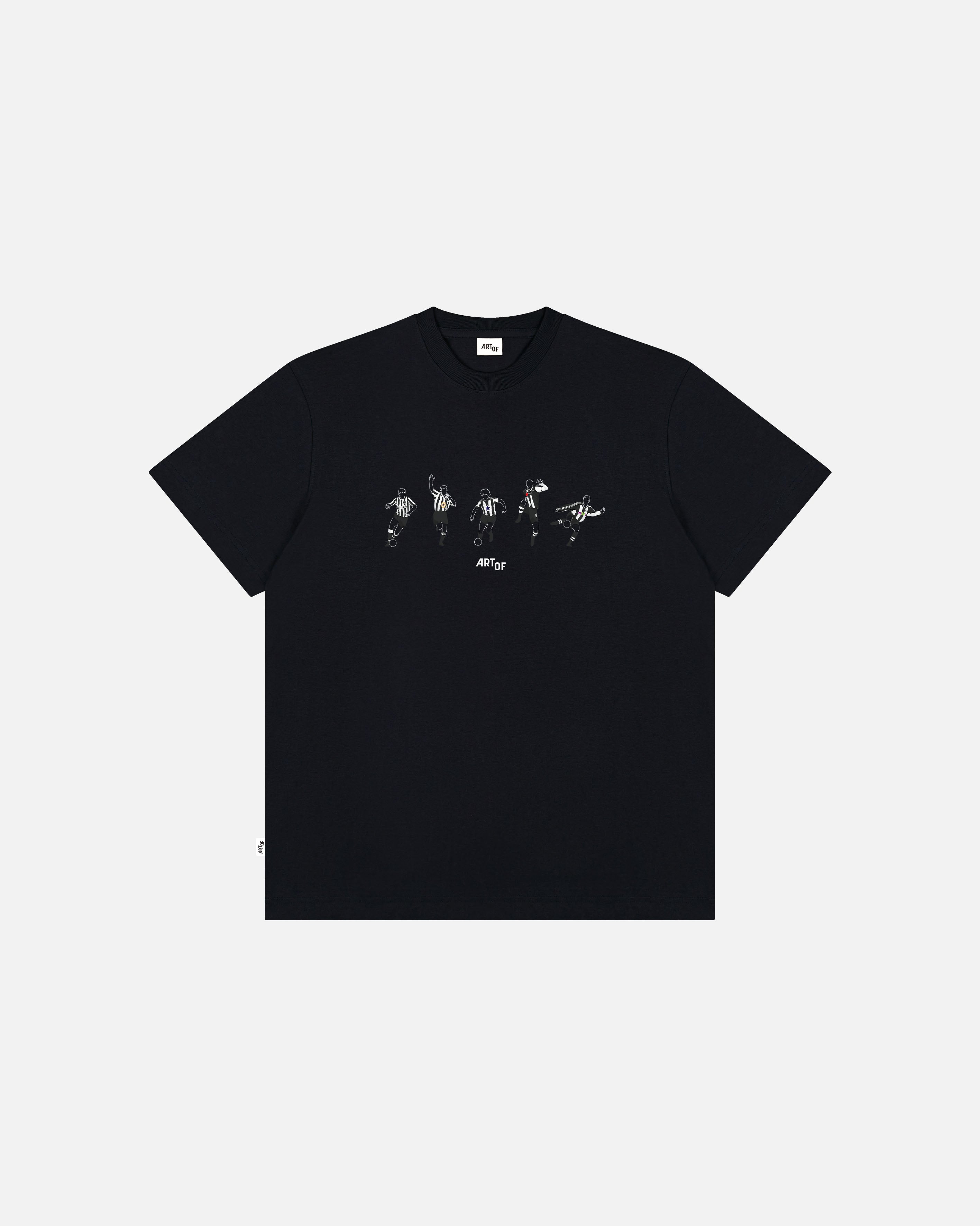 ART OF Geordie Printed Icons Tee | NUFC Black Graphic Football T-shirt