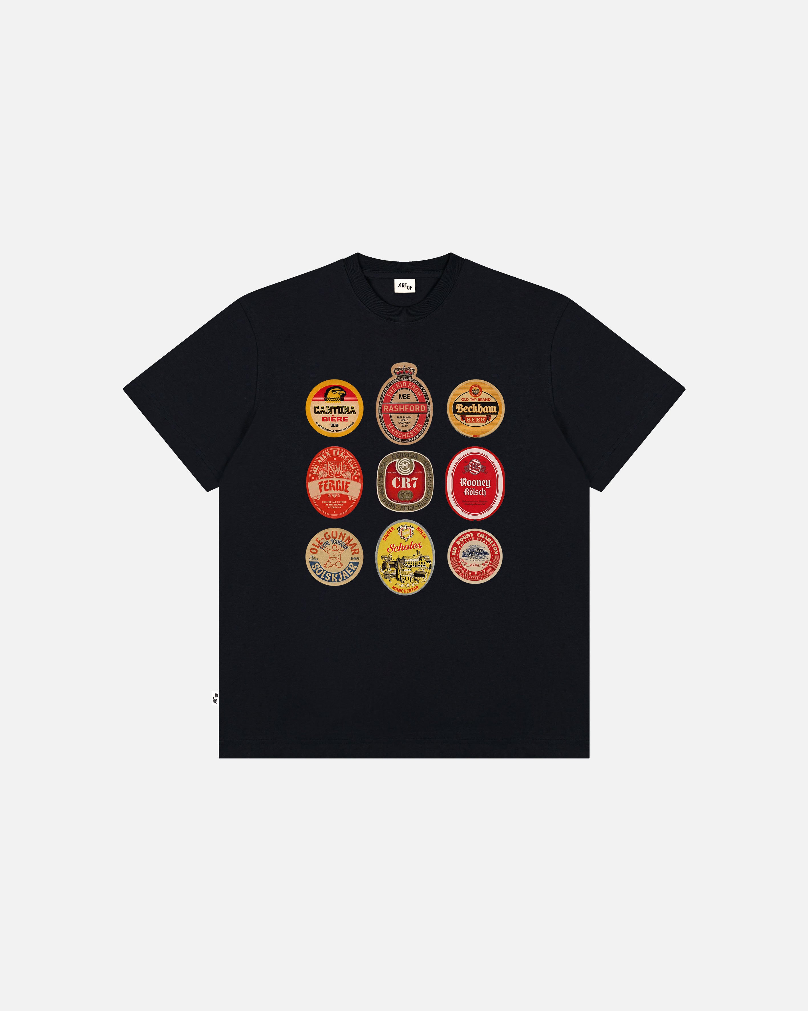 ART OF Football Brewed At United's Theatre | AOF MUFC Black T-shirt