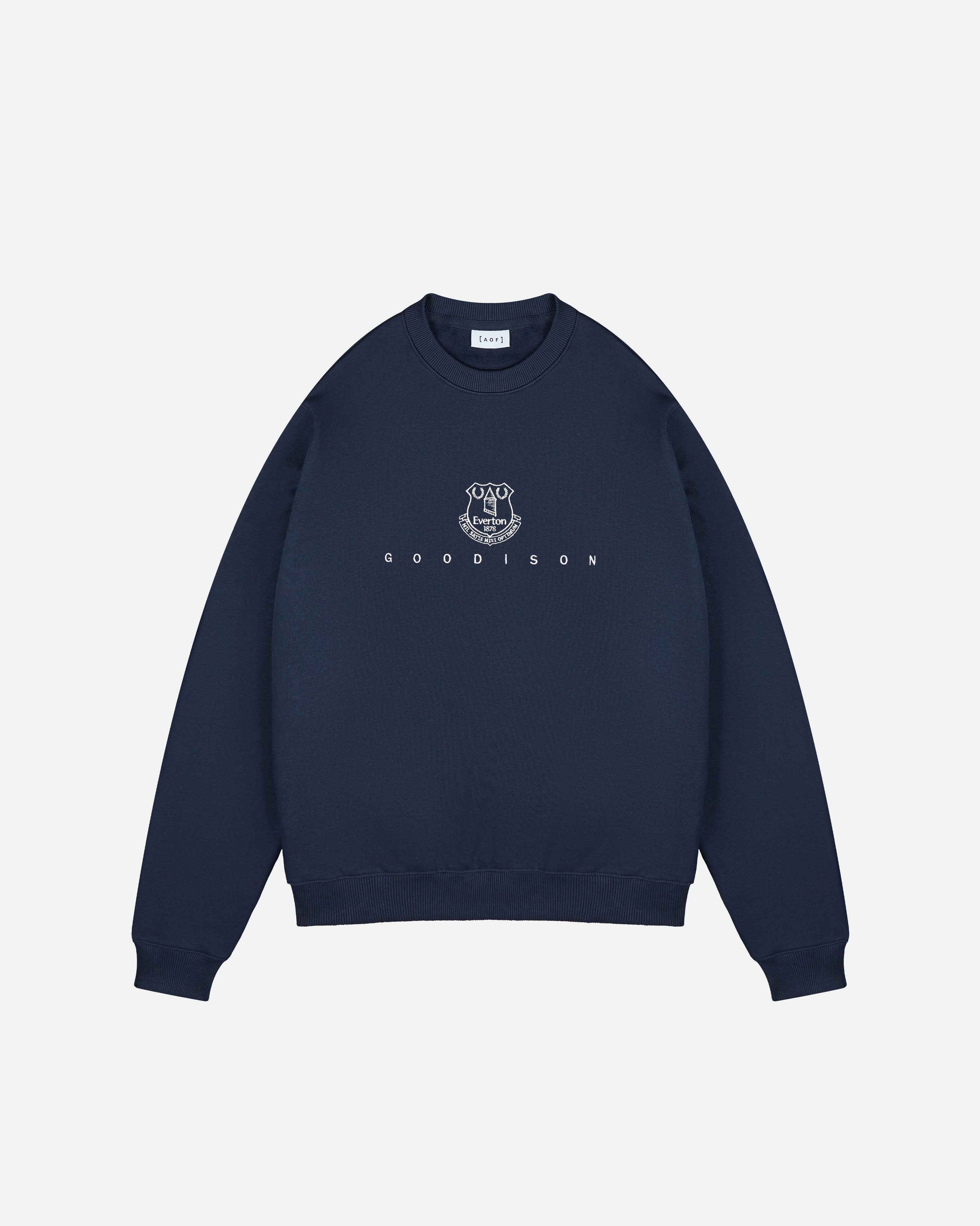 AOF x Everton Goodison Crest Sweat | Navy | Art of Football