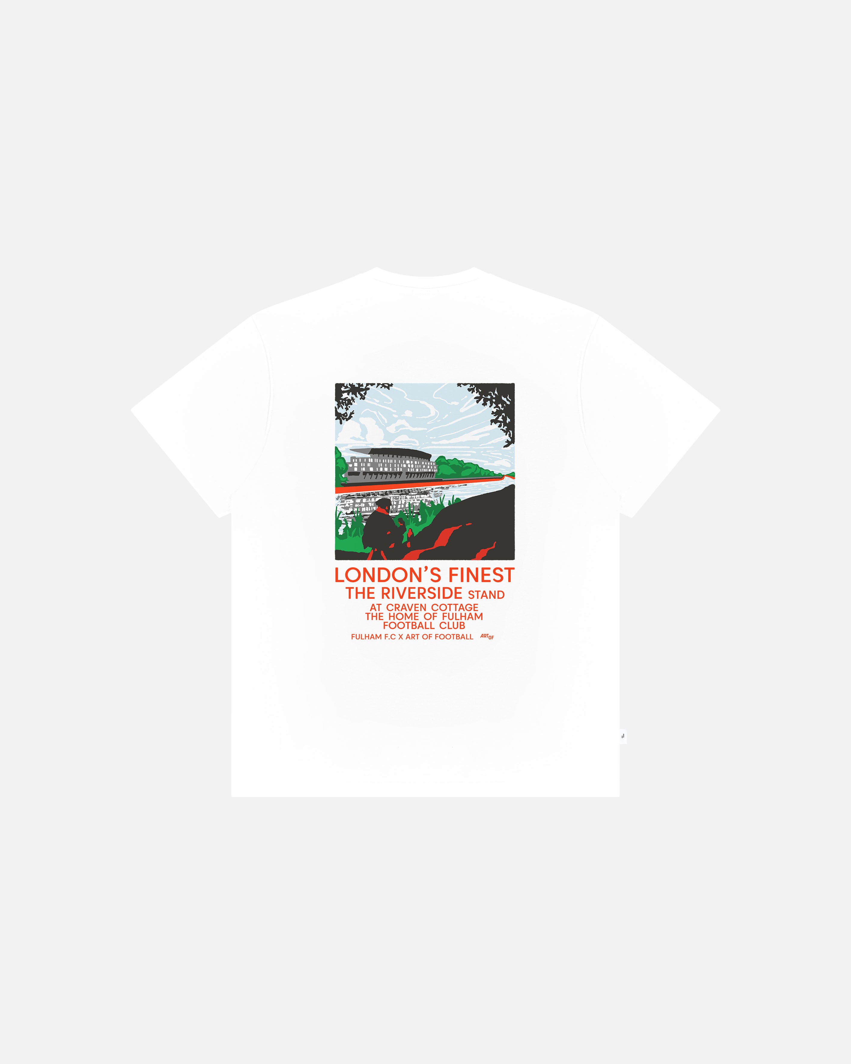 ART OF x Fulham Riverside Stand Tee | White Graphic Football T-shirt